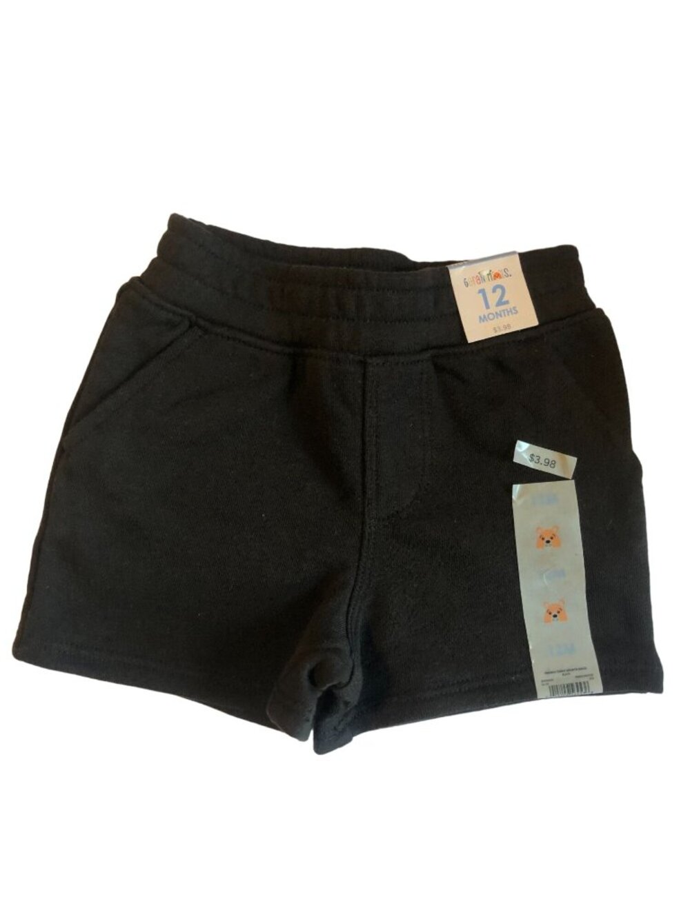 Garanimals Black Baby Shorts 12M 60% Cotton 40% Polyester Oeko Tex Standard 100